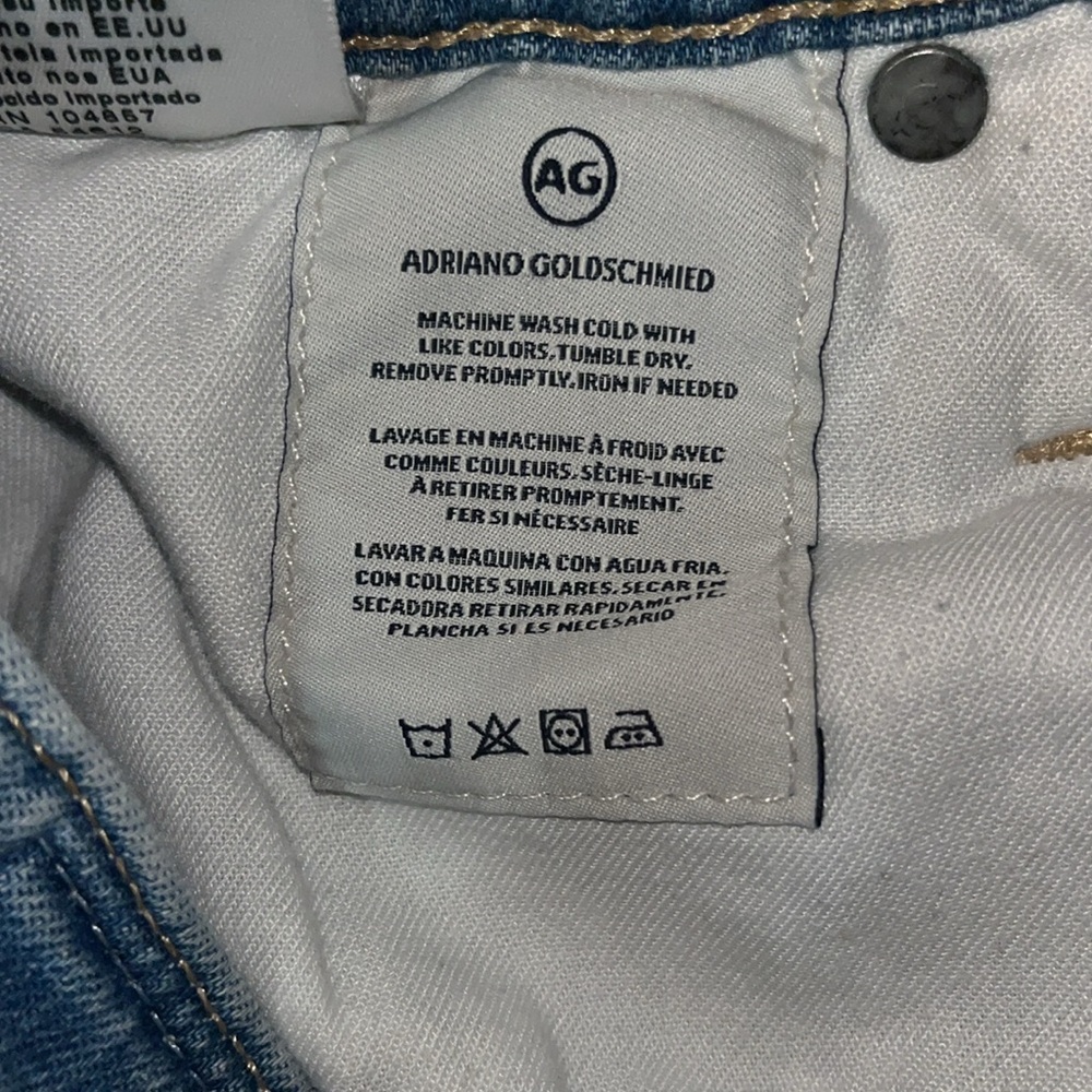 Ag Adriano Goldschmied The Isabelle High Rise Straight Crop Blue Jeans Size 24 - Picture 8 of 13